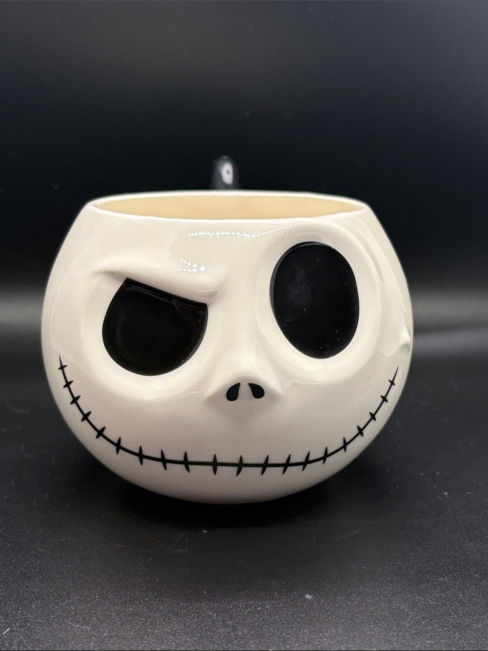 Disney White and Black Jack Skellington Ceramic Mug